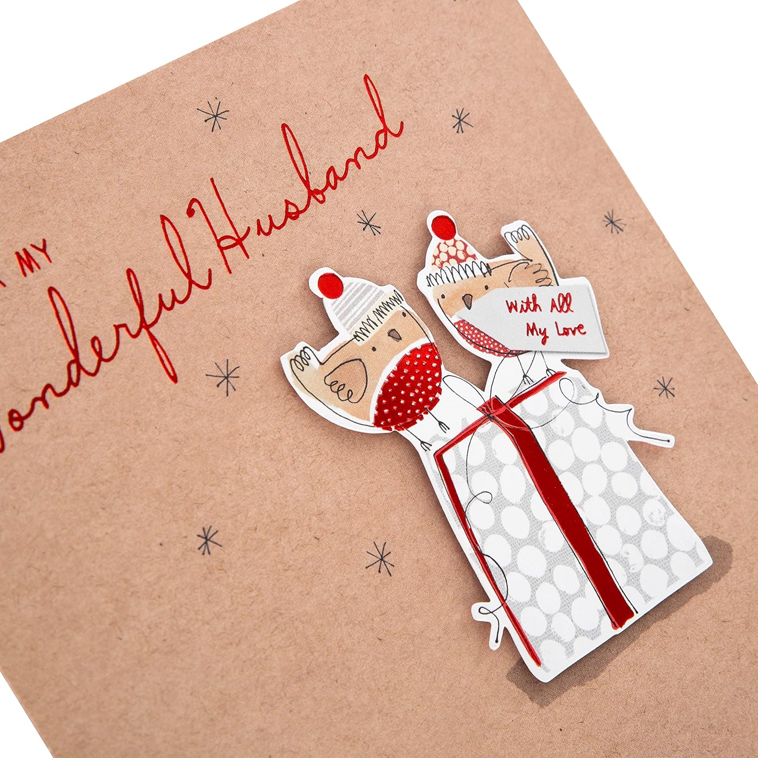 Hallmark Christmas Card for Husband - Cute Illustrated Birds Design