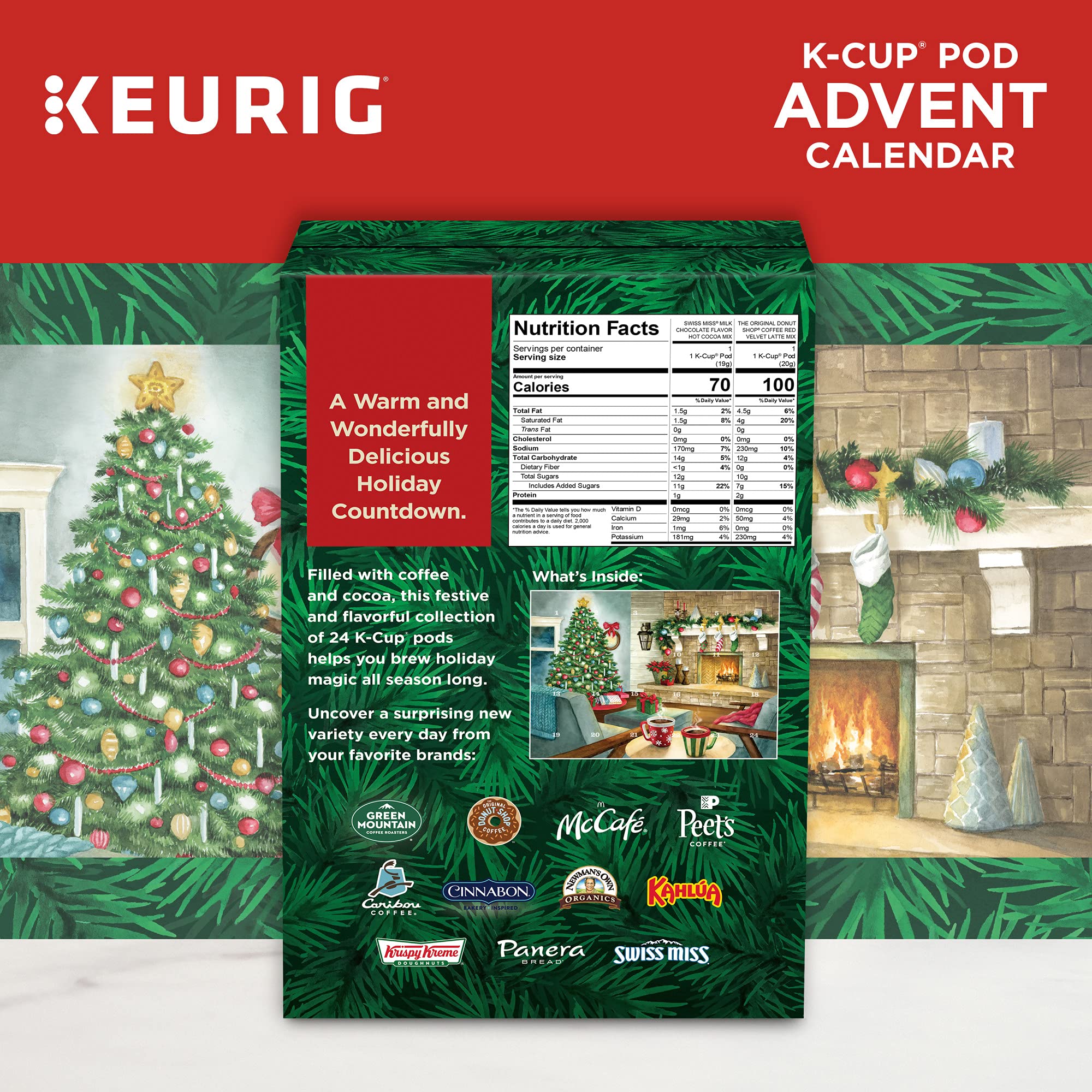 Amazon.com: Keurig Advent Calendar Variety Pack, Single Serve K-Cup Pods,  24 Count : Grocery & Gourmet Food