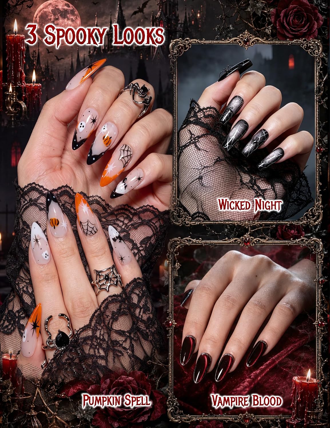 Beetles Halloween Box Vampiric Feast Gel Nail Polish Kit with Mini UV Light