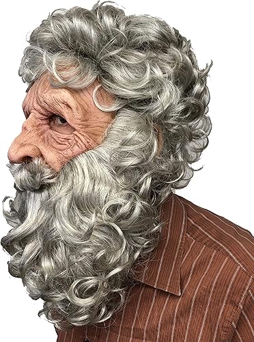 Miniatura 3 de Zagone Studios Máscara de gran padre, tiempo padre, mago, poseidón, anciano máscara de látex