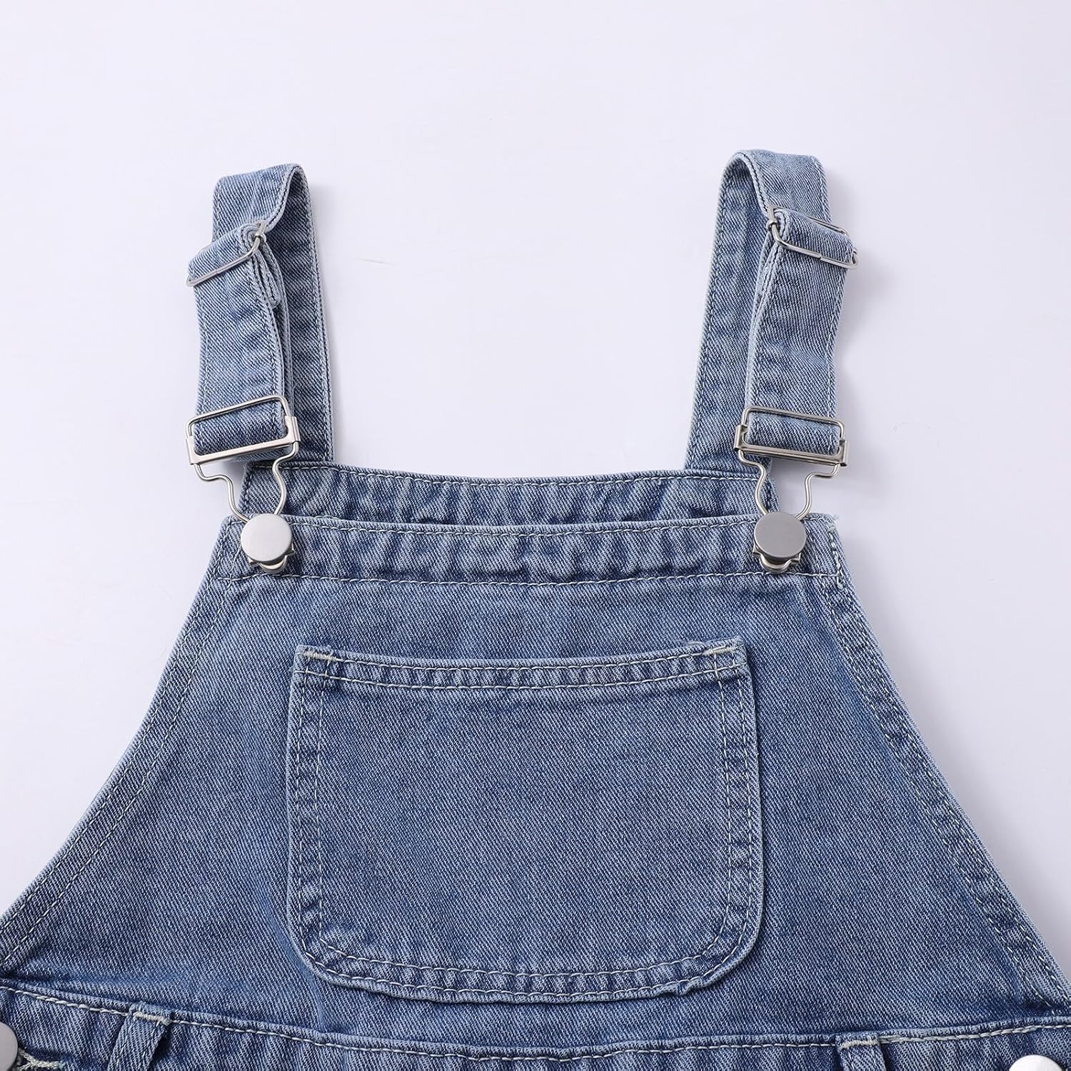 Girls Denim Bib Overall Trendy Washed Ripped Jeans Casual Straight Leg Baggy Jumpsuit Star Preppy Vintage Pants