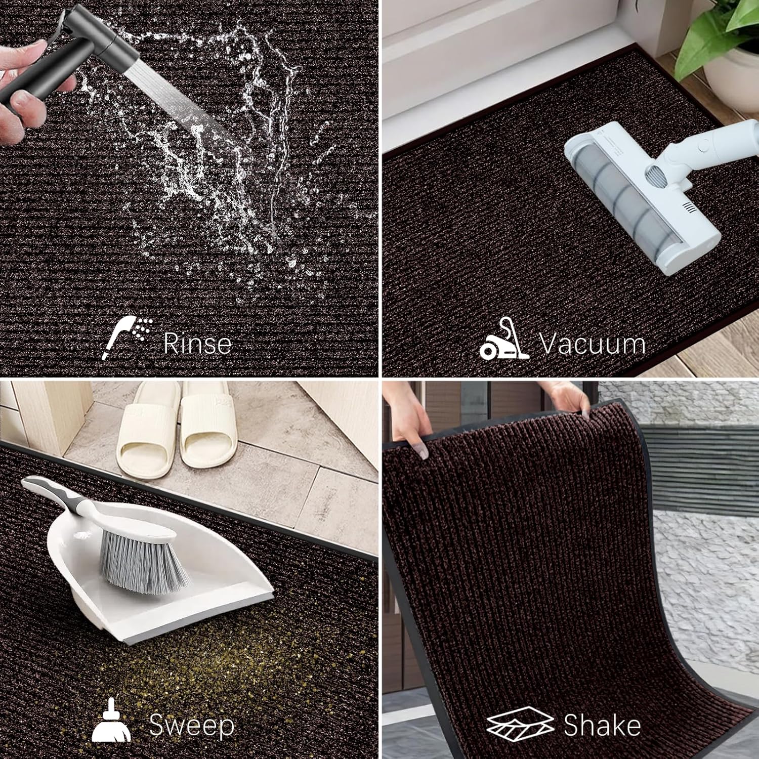 Azadx 2'x4' Indoor Outdoor Door Mat Heavy Duty Front Door Mat Ultra Absorbent Muddy Dirt Resist Welcome Door Mats Non-Slip Backing Entrance Mat for Home Commercial Outdoor Entrance Floor Mat