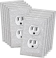 Vista 24 de Cubierta de interruptor de luz con diamantes de imitación plateados brillantes, cubierta de placa de pared con destellos de cristal plateado