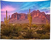 Vista 8 de BELECO Tapiz del desierto de Joshua Tree Paisaje, Parque Nacional, árboles extraños, tapiz de montañas rocosas, cielo azul, paisajes naturales