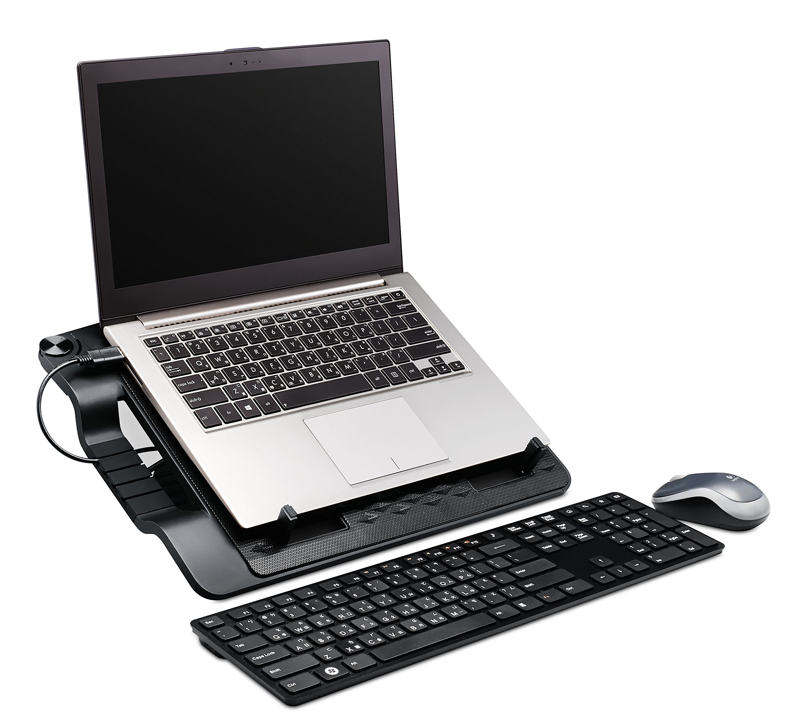 Cooler Master ErgoStand III - Base de Refrigeración para Laptop Ergonómico, 6 Alturas Ajustables, Ventilador 230mm Silencioso y Control Velocidad, Base Malla Metal, Compatible Portátiles y Tablets 17"