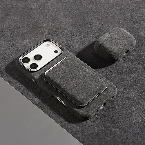 Miniatura 2 de Alcantara - Funda de gamuza para AirPods Pro 3, hecha a mano, funda de gamuza sintética, envoltura completa hecha a mano, protección completa y