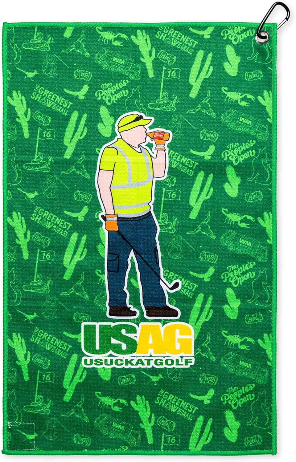 U Suck at Golf Funny Golf Towel for Bag - Super Absorbent Microfiber, Quick-Dry, Waffle Texture & Unique Design Prints to Stand Out on Golf Course | The Rock '99 Towel - 25" x 15"