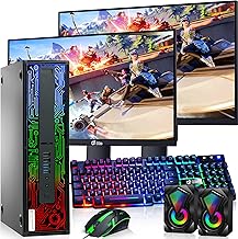 HP G2 RGB Gaming PC Desktop – Intel Core i7 6th Gen | 16GB DDR4 Ram | 1TB SSD | NVIDIA GTX 1050 Ti 4GB DDR5 | Dual New 24 Inch Monitors | Windows 10 Pro – Computer Tower for PC Gamers (Renewed)