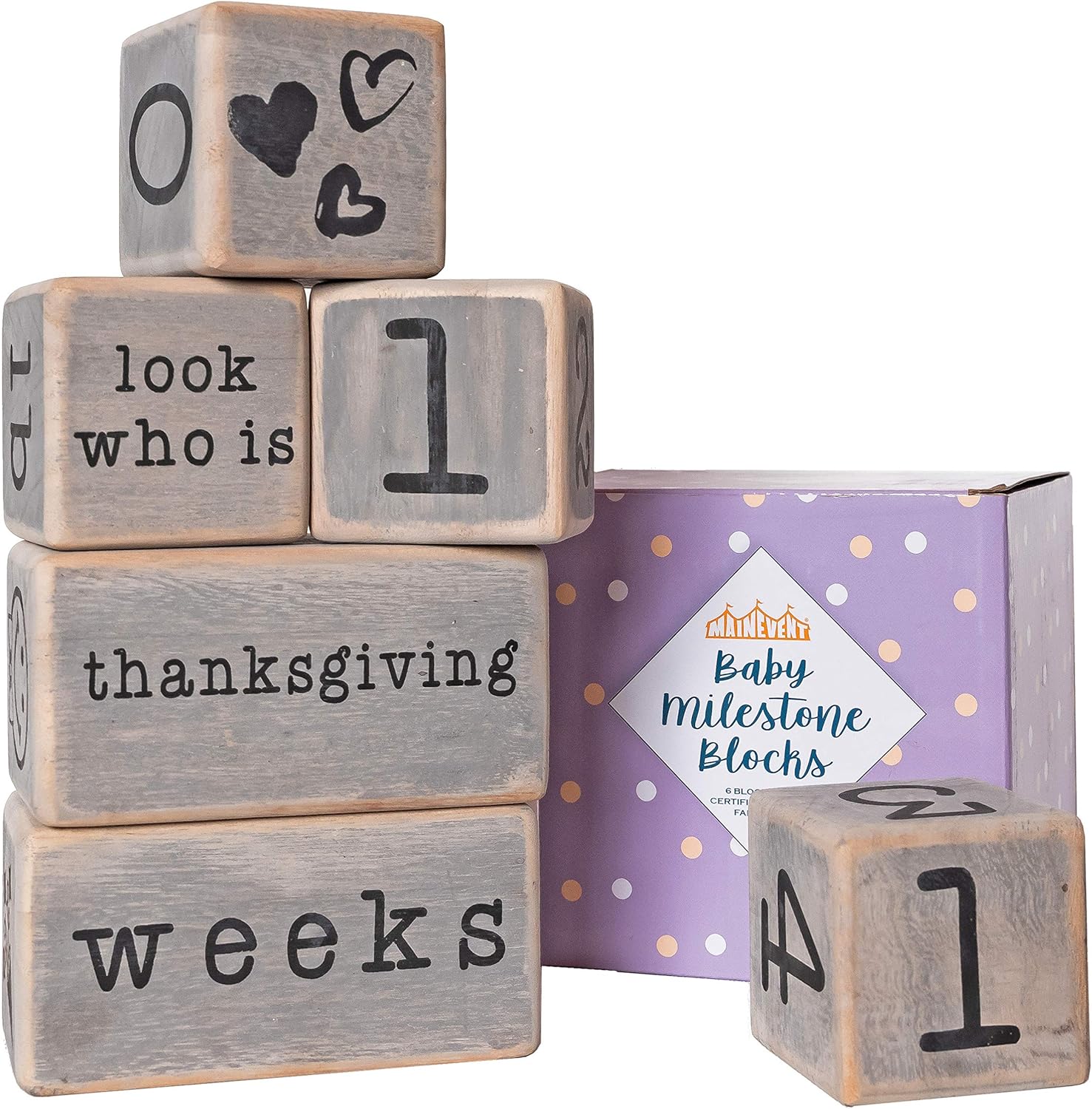 Amazon.co.jp Rustic Baby Monthly Milestone Blocks, USA Certified Safe