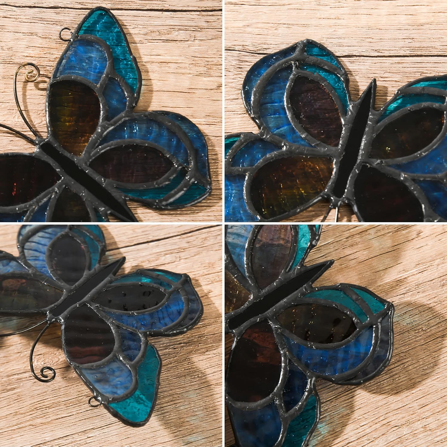 Blue Butterfly Suncatcher for Window Stained Glass Window Hanging Butterfly Gift for Mom, Women, Mother's Day - Image 6