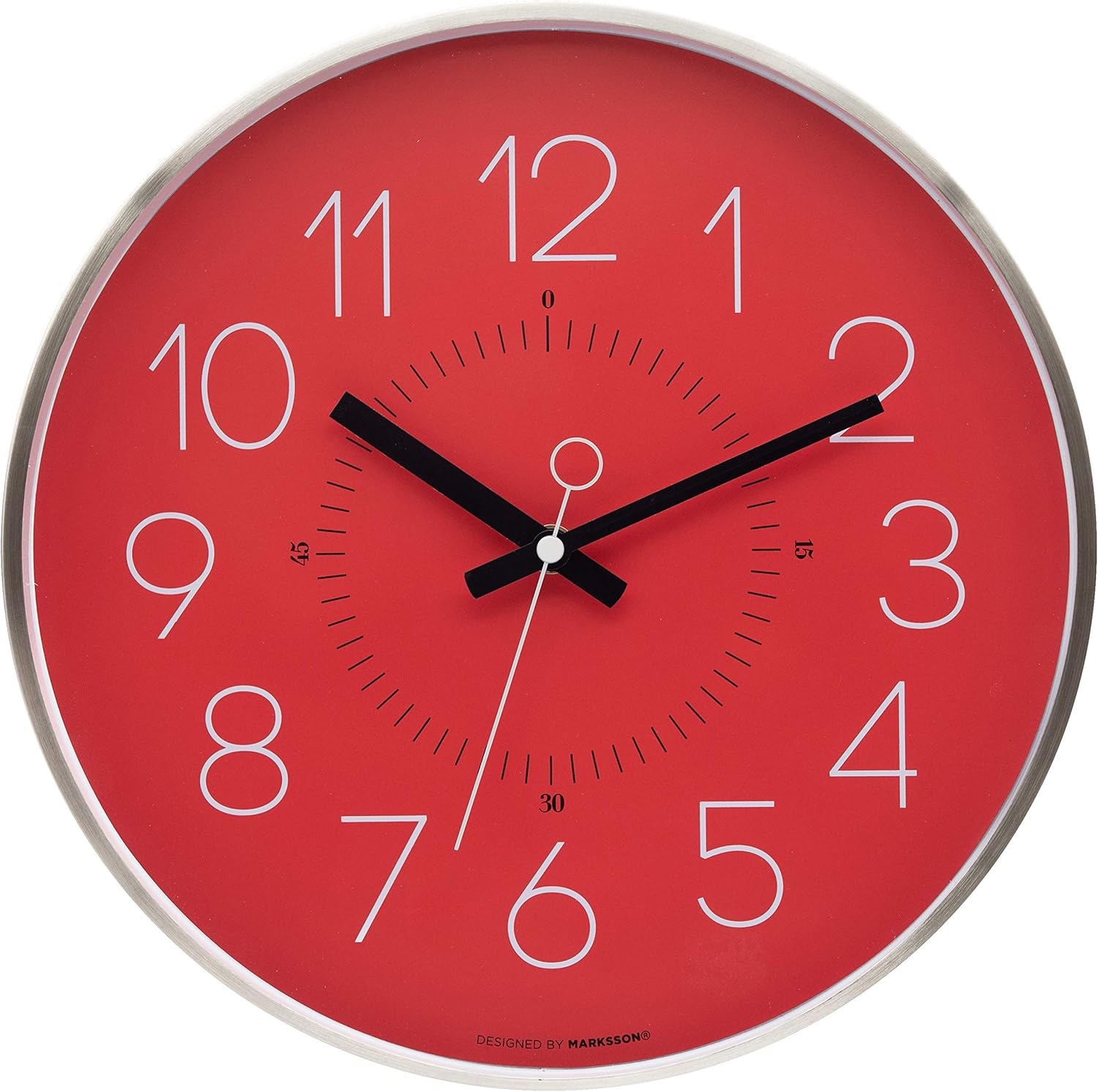 Marksson The Kinney Red Wall Clock,12 Inch Quartz Non