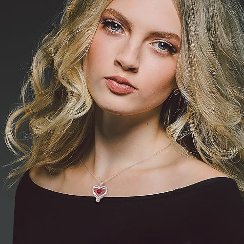 Miniatura 3 de Collares de piedra natal para mujer, collares de corazón infinito para mujer, chapado en oro rosa de 18 quilates, collar de plata de ley 925