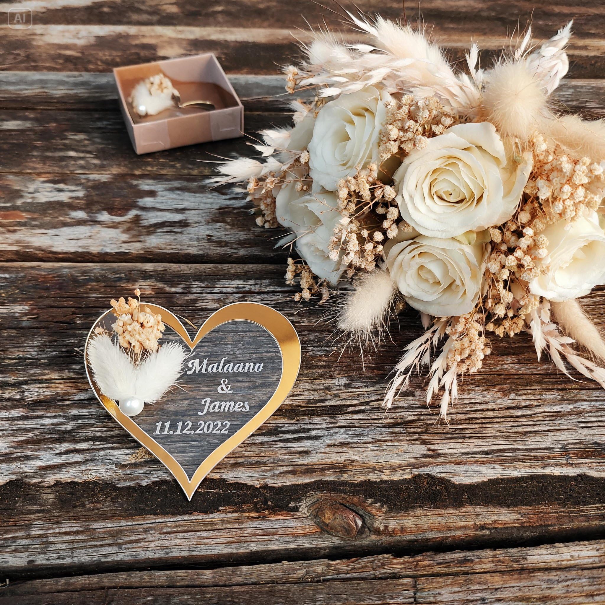 gastgeschenke hochzei ür die gäste personalisier, Stück Gold Silber Acryl Hochzeit gastgeschenke für die gäste, Taufe, Kommunion Konfirmation,Geburtstag, schön das du da bist, (Gold, 18 stück)