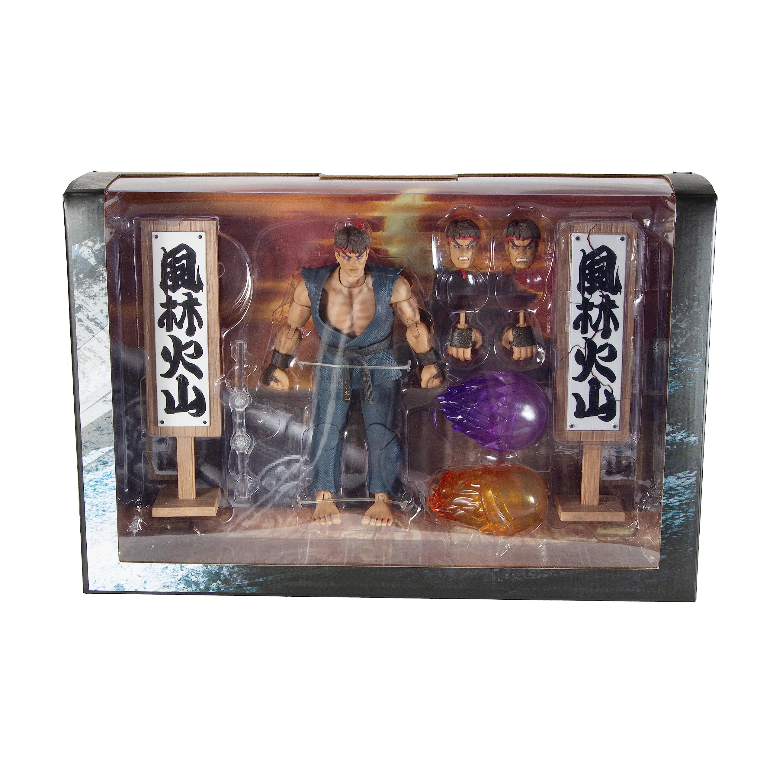 Jada- Street Fighter II, Rysunek Evil Ryu Special Edition, Przegubowa figura 15cm, z wymiennymi rękami i głową, Akcesoria i 20 punktów przegubowych (253255070)