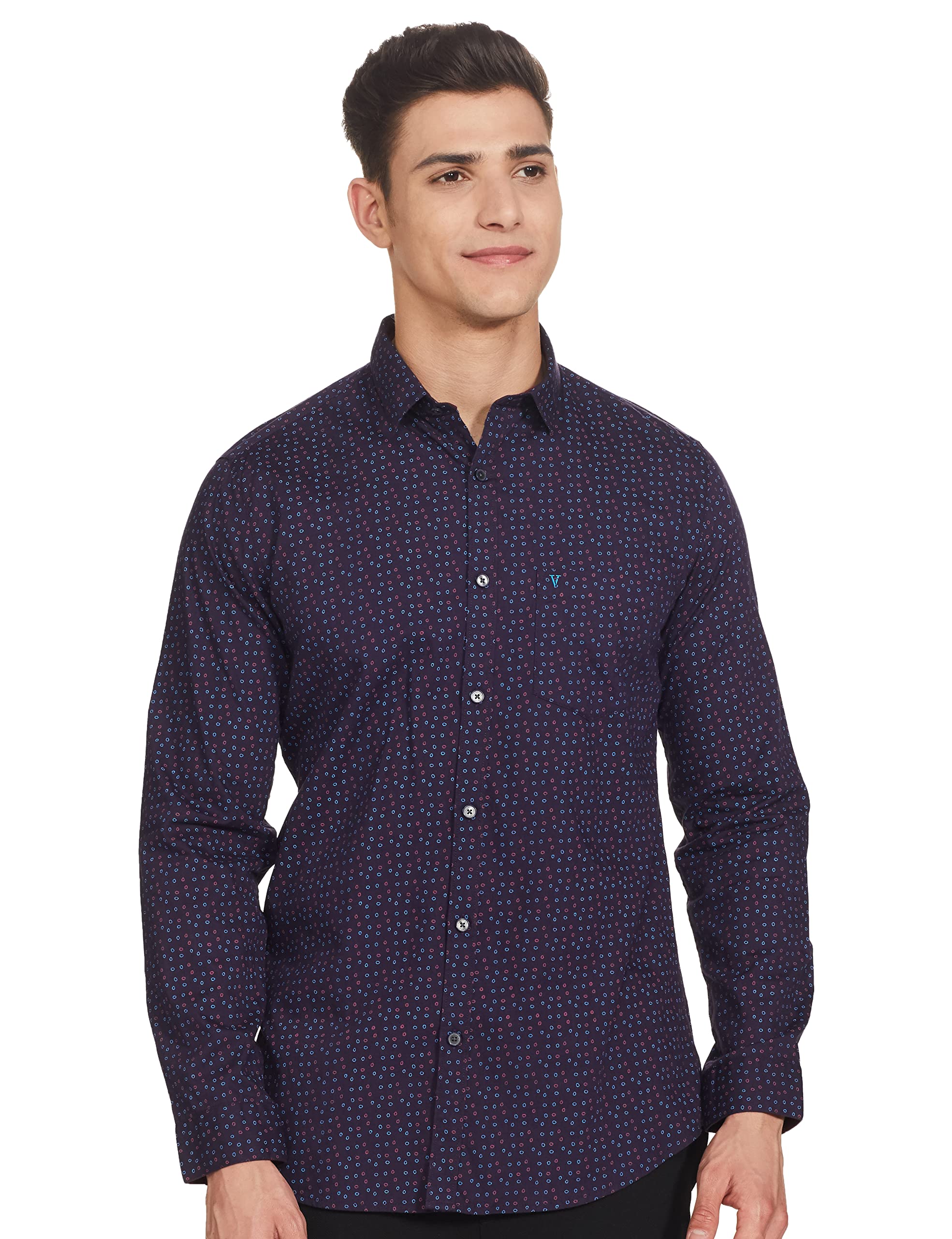 Van HeusenSport Men's Slim Shirt (VSSFWSLPT93041_Purple 40)