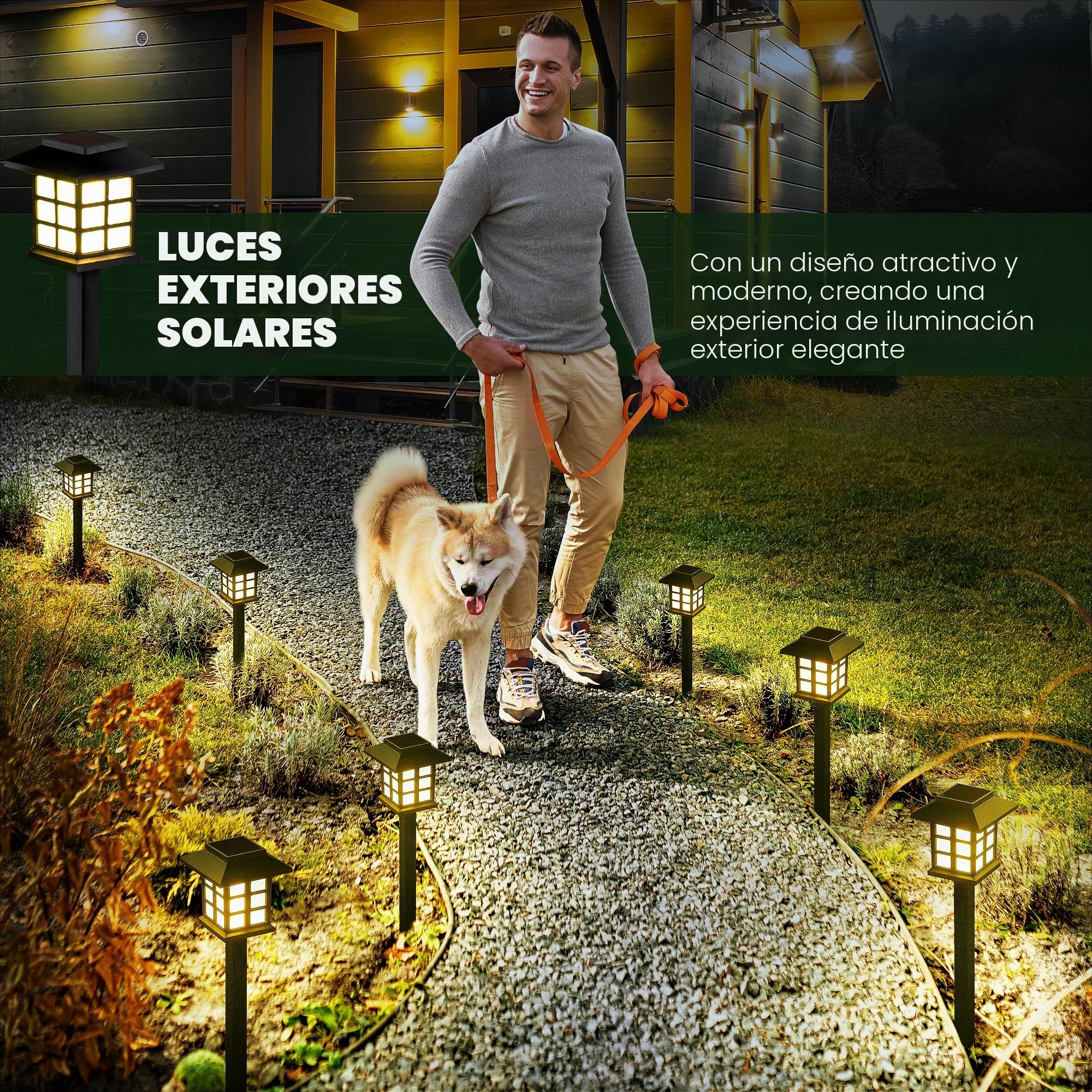 GIGALUMI 8 Piezas Luces Solares Para Exteriores, Luces Solares Led Exterior Jardín,Impermeables, Para Jardín, Paisajes, Caminos, Patios, Entradas, Pasarelas