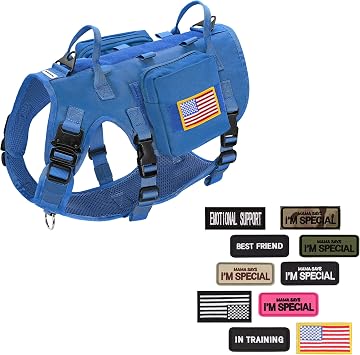 Forestpaw Tactical Dog Harness,Tactical Dog Collar,Tactical Dog Leash,Backpack and Service Dog Patches for Large Dogs Training