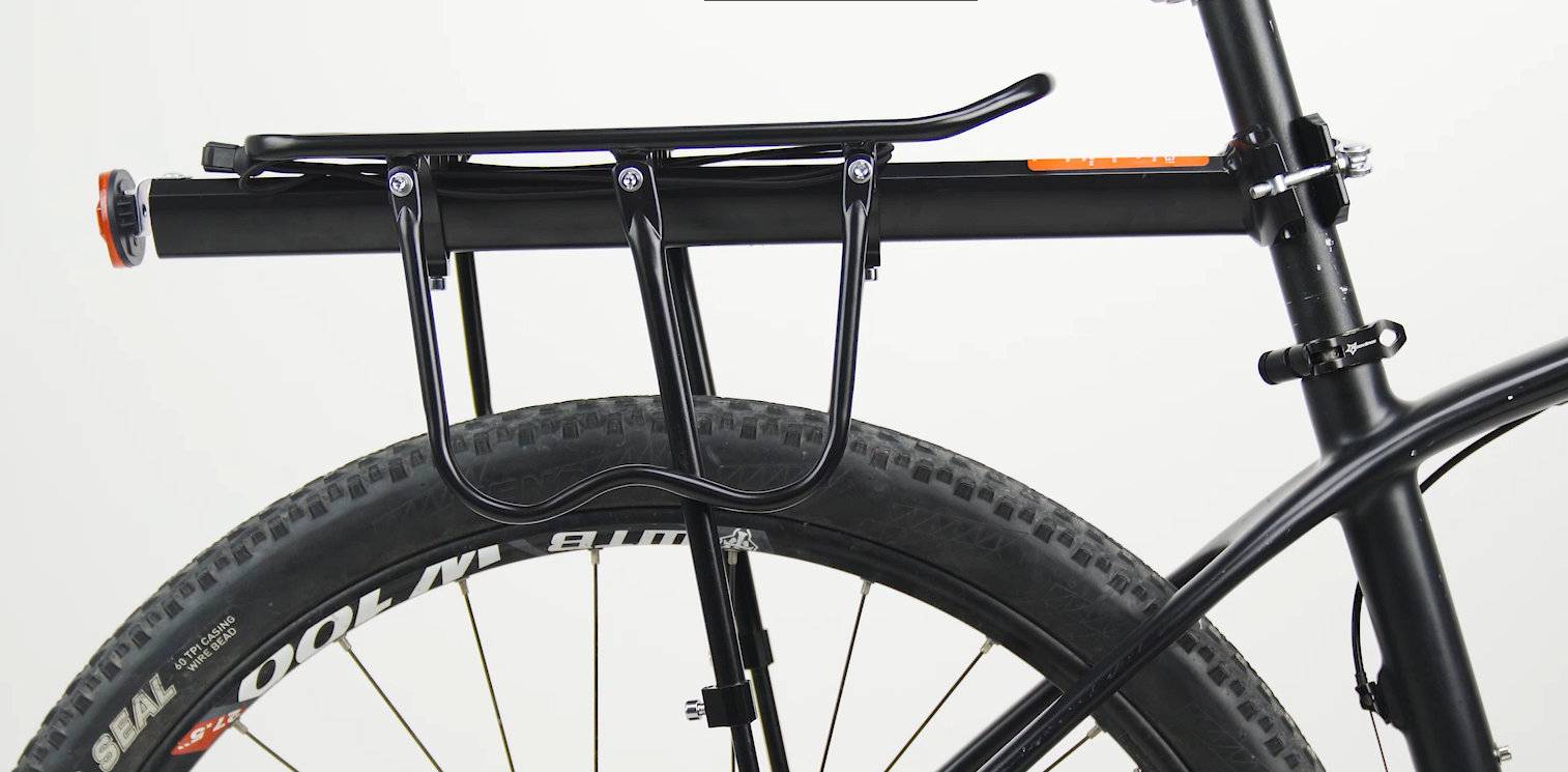 ROCKBROS Porte-Bagages de Vélo VTT Arrière Universel Transporteur Fixation Tige de Selle Accessoir Équipement Installation Rapide Taille Ajustable en Alluminium Max Support 50 KG Noir