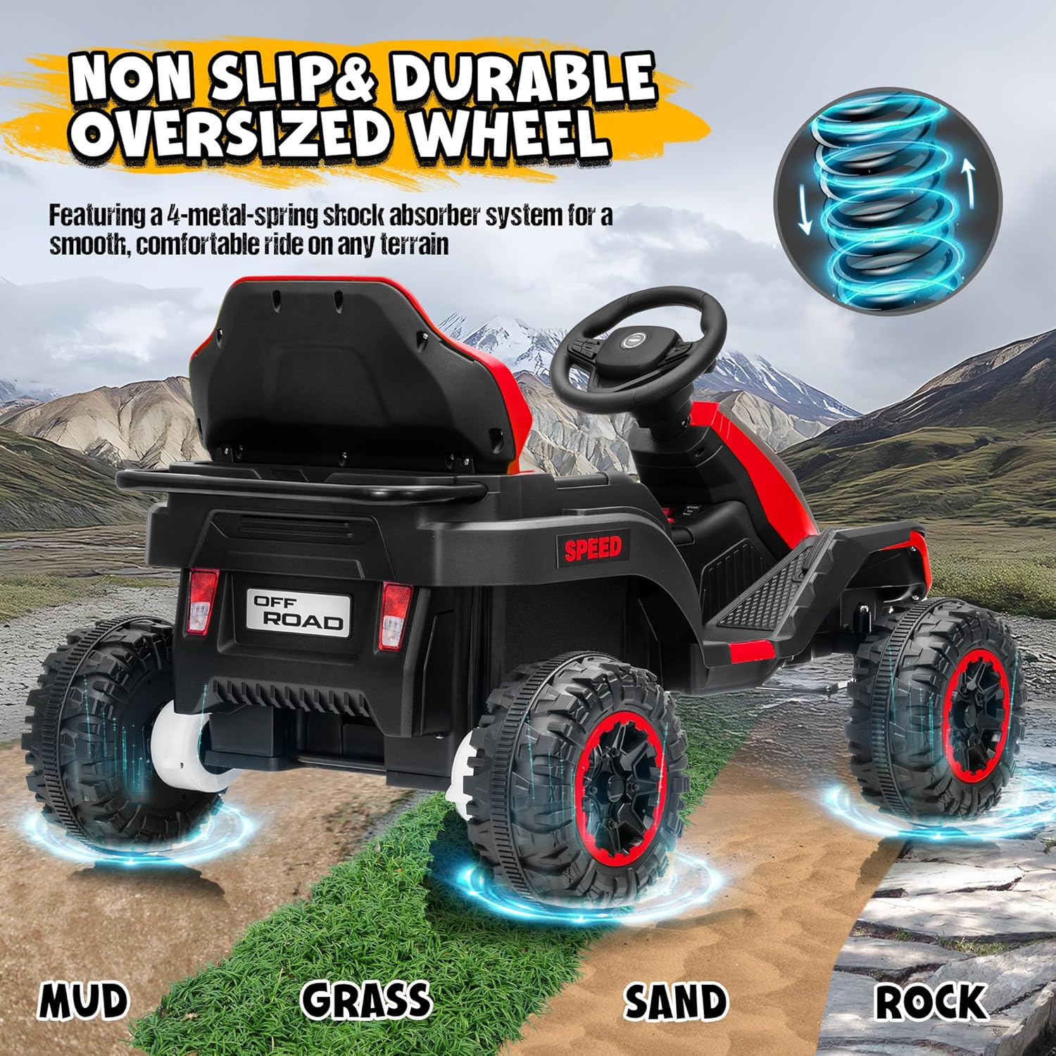 24V Ride On Toy for Big Kids with Trailer, 2x200W Motor, Electric Car for Kids w/Remote Control, Soft Start, Max 5MPH, Music & Wireless, Shock Absorbers, 4 Wheeler Ride On Car, Red