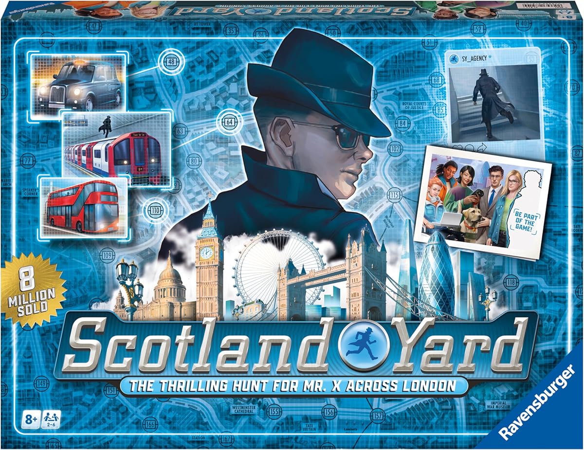Scotland Yard - 27514 - Family Strategy Board Games for Kids and Adults Age 8 Years Up - 2 to 6 Players