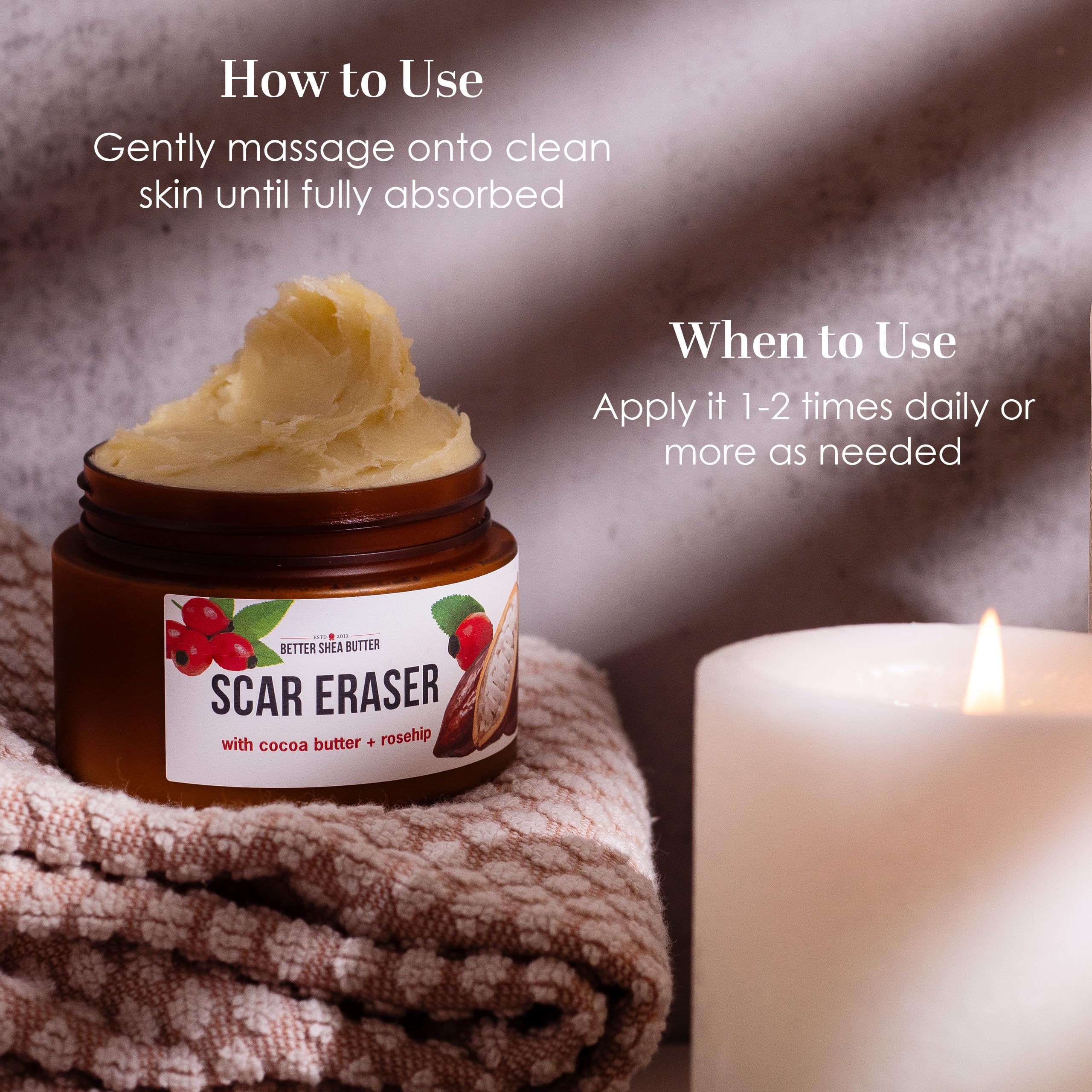 Better Shea Butter Scar Eraser Balm with Cocoa Butter, 4 oz