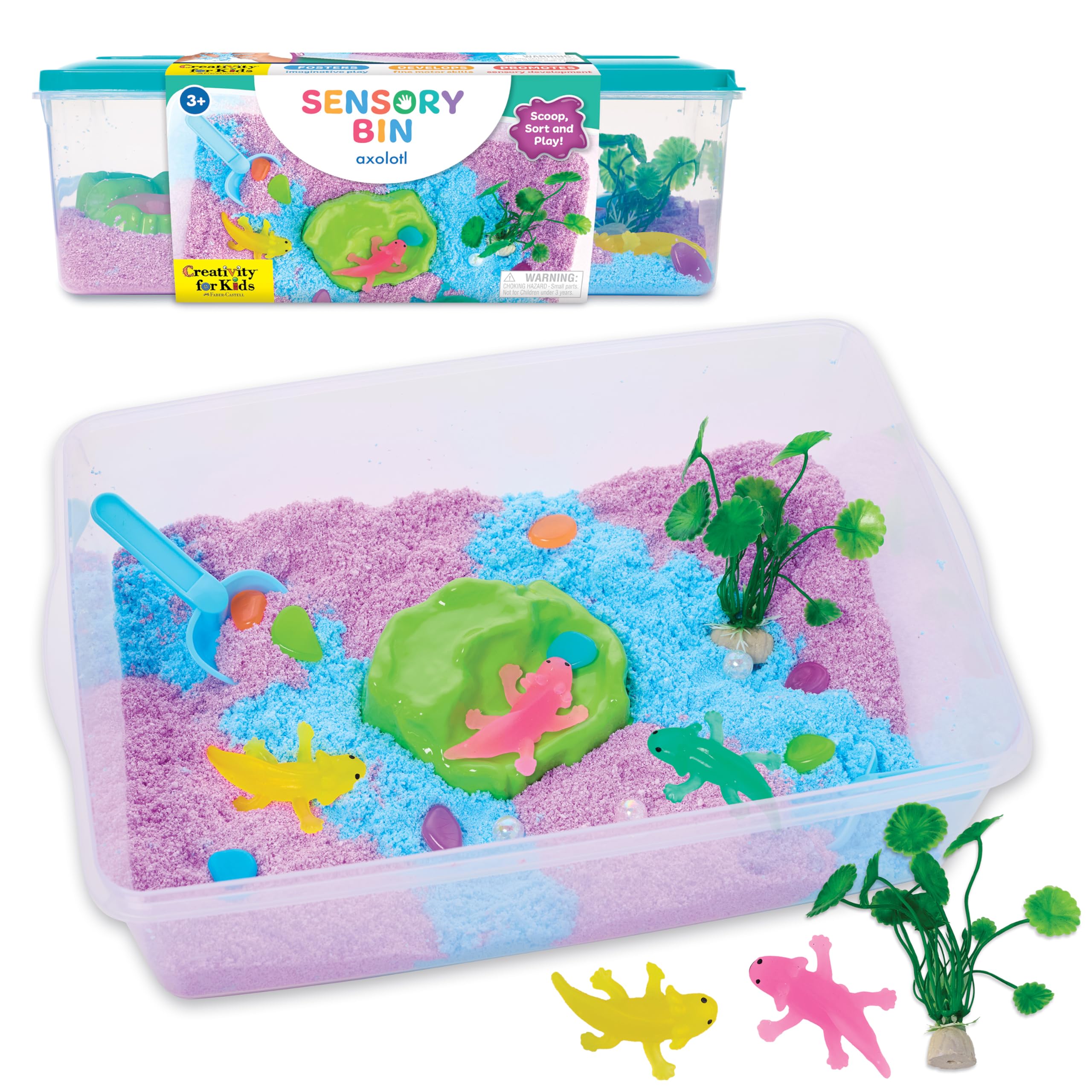 Creativity for Kids Axolotl Sensory Bin with foam and figures | Mubboo