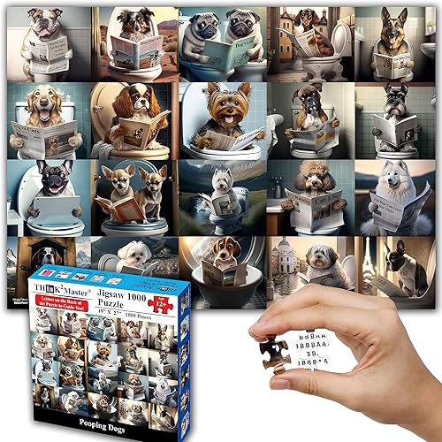 Miniatura 7 de Think2Master Divertido rompecabezas de 1000 piezas con cachorros y perros conmovedores. Diversión para adolescentes, personas mayores y familias.