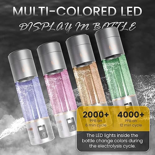 Miniatura 4 de Generador de botellas de agua de hidrógeno premium 4200PPB Máquina de agua de hidrógeno de 9.5 onzas, última tecnología SPEPEM, botella de agua