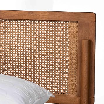 Baxton Studio Gardwin Mid-Century Modern Ash Walnut Finished Wood Queen Size Platform Bed