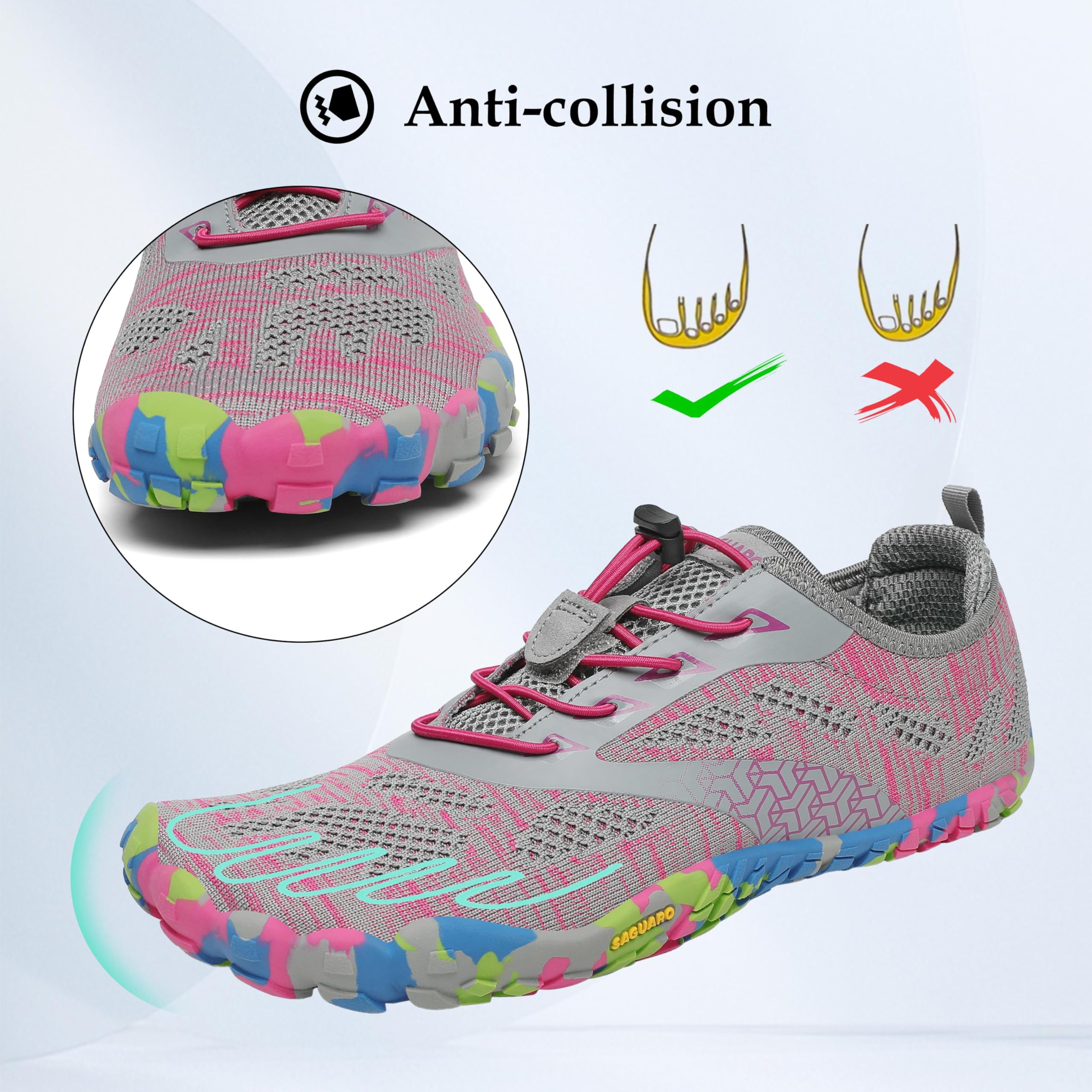 SAGUARO Scarpe Barefoot Minimaliste Uomo Scarpe da Trail Trekking Scarpette da Scoglio