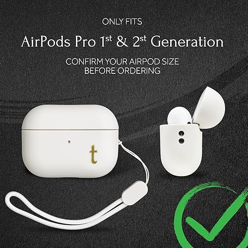 Miniatura 4 de COLLECTIVE HOME - Funda AirPods Pro de 1 y 2 generación, diseño de letras personalizadas, elegante y seguro con cordón, material de TPU premium,