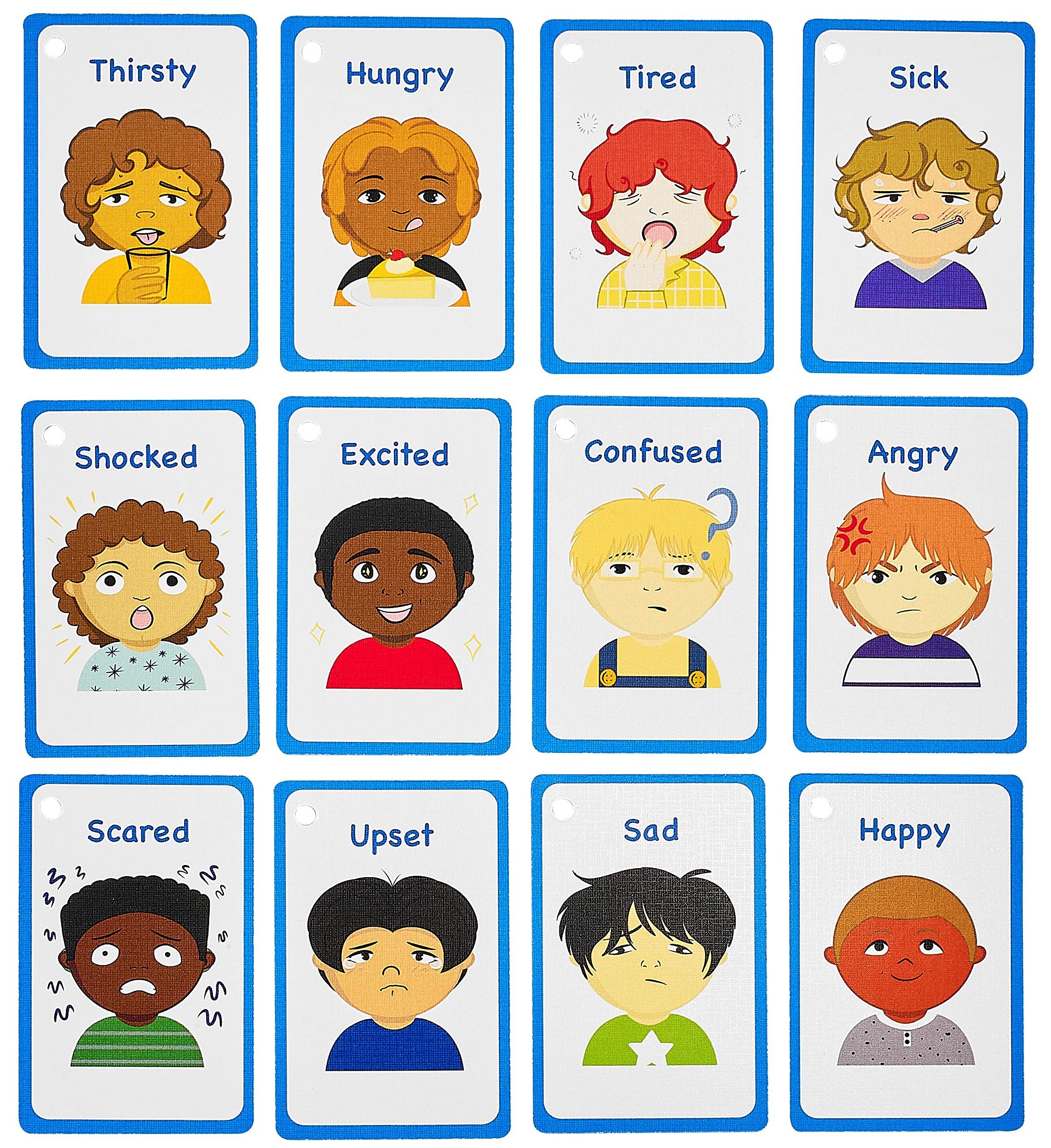 My Feelings and Emotion Boys Flash Cards for Visual aid Special Ed, Speech Delay Non Verbal Children and Adults with Autism, Special Needs ASD ADHD (Mix Boys)