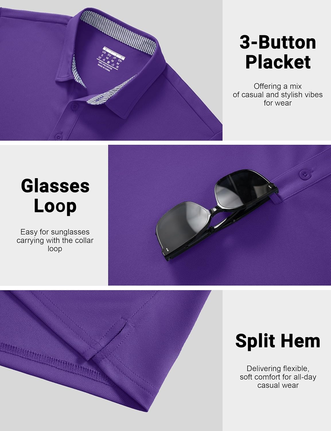 MAGCOMSEN Mens Polo Shirts Short Sleeve Moisture Wicking Performance Collared Shirt Athletic Casual Golf Polos - Image 6