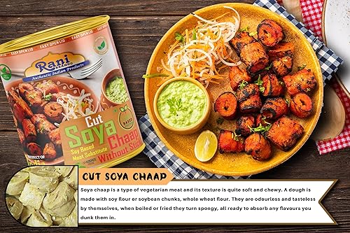 Miniatura 21 de Rani Soya Chaap (proteína a base de plantas) 30 onzas (1.875 libras) 29.98 oz ~ Tapa fácil de abrir Todo natural Vegano Sin colores Sin OMG