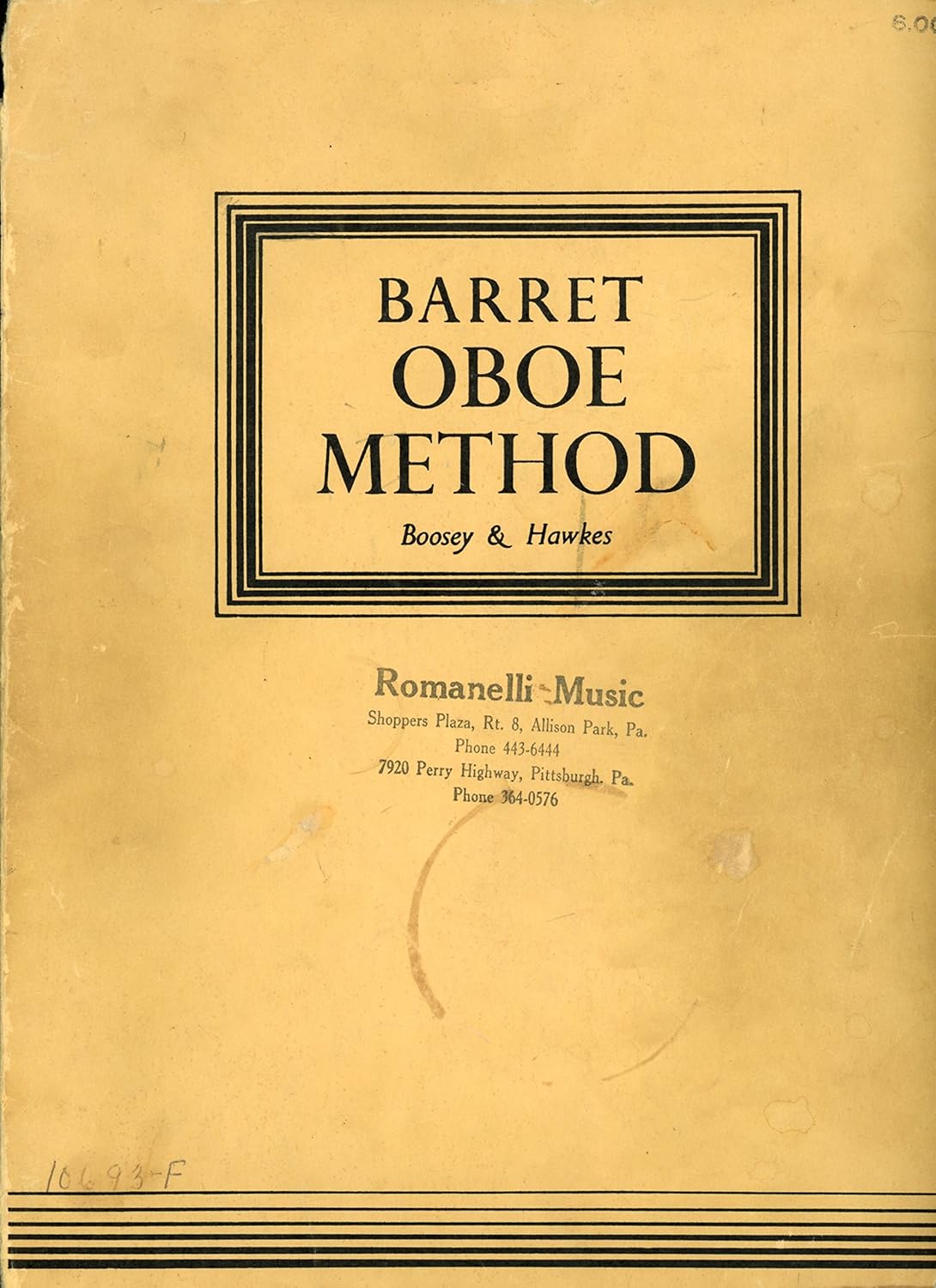 A Complete Method for the Oboe (Barrett Oboe Method, Original Edition) Barret Books