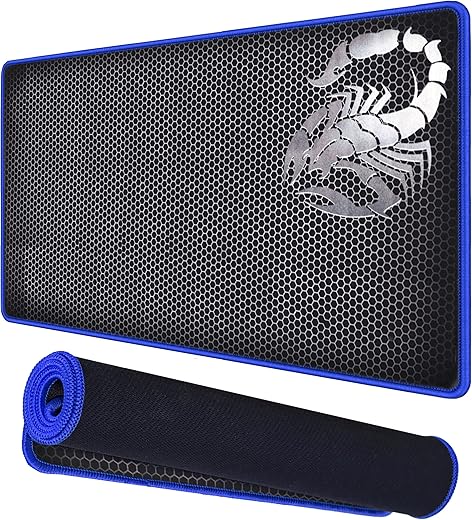 RIATECH Large Size Scorpio Print Mouse Pad Speed Type Extended Gaming with Stitched Embroidery Edge Non-Slip Rubber Base Desk Mat for…