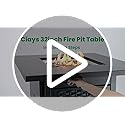 Ciays 28 Inch Propane Fire Pit CSA-Listed Outdoor Fire Pit Table, 50,000 BTU Steel Gas Fire Pits with Lid and Lava Rock, Add Warmth and Ambience to Parties On Patio Deck Garden,Black,CIFPT3-N1