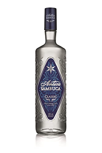 Antica Sambuca Classic Sambuca Liqueur 1l 38% ABV Blend of Star Anise Distillate Essential Oils and Pure White Sugar Best Served Cold Ideal Neat in Coffee or Cocktails Gift Idea
