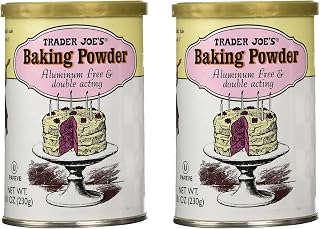 Trader Joe's Aluminum-Free Double Acting Baking Powder 8.1 oz Pack of 2 - Pure Leavening for Flawless Bakes