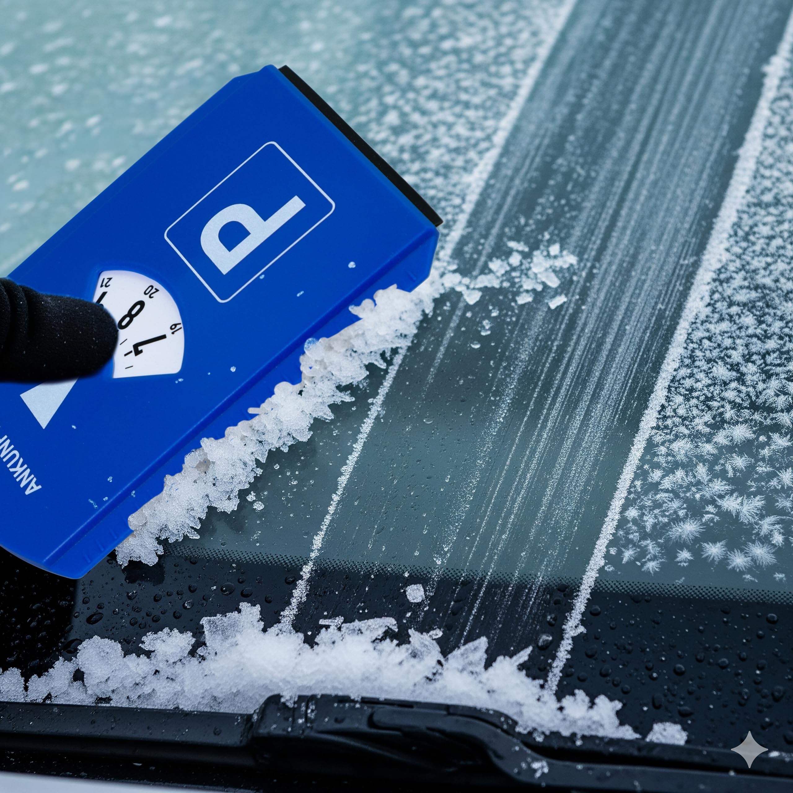 BIGtec Disco de Aparcamiento para Auto con rasqueta de Hielo, raspador de Escritura, medidor de Perfil de neumático, ficha para el Carro de la Compra, Goma, ficha para el Carro de la Compra, rasqueta