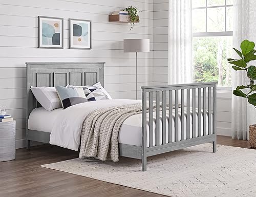 Miniatura 4 de Oxford Baby Bennett - Kit de conversión de cuna a cama de tamaño completo, gris rústico, certificado GreenGuard Gold