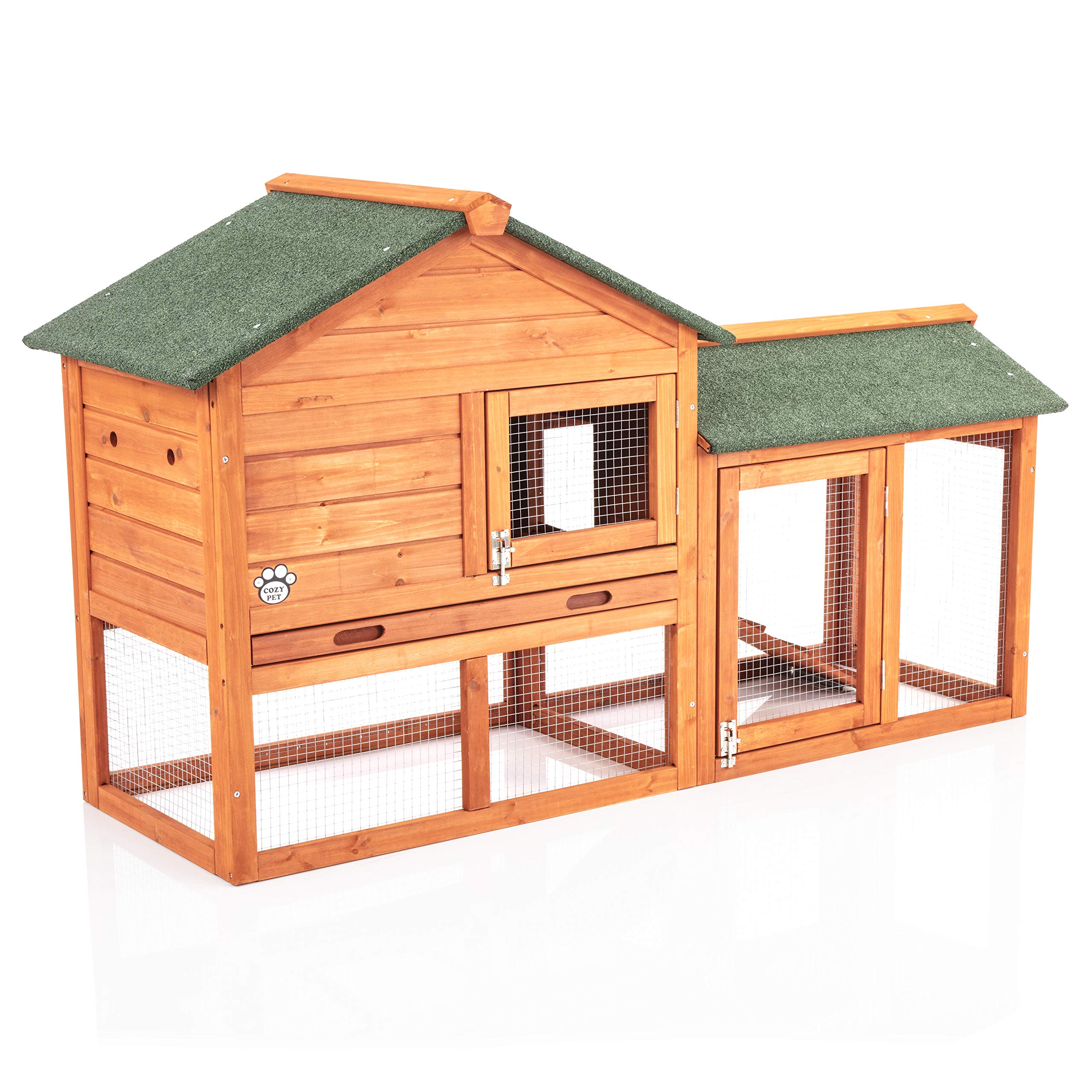 Rabbit Hutch Guinea Pig Hutches by Cozy Pet 34 Models Rabbit Run Runs Large 2 Tier Double Decker Ferret Cage in Natural RH01N — image 1