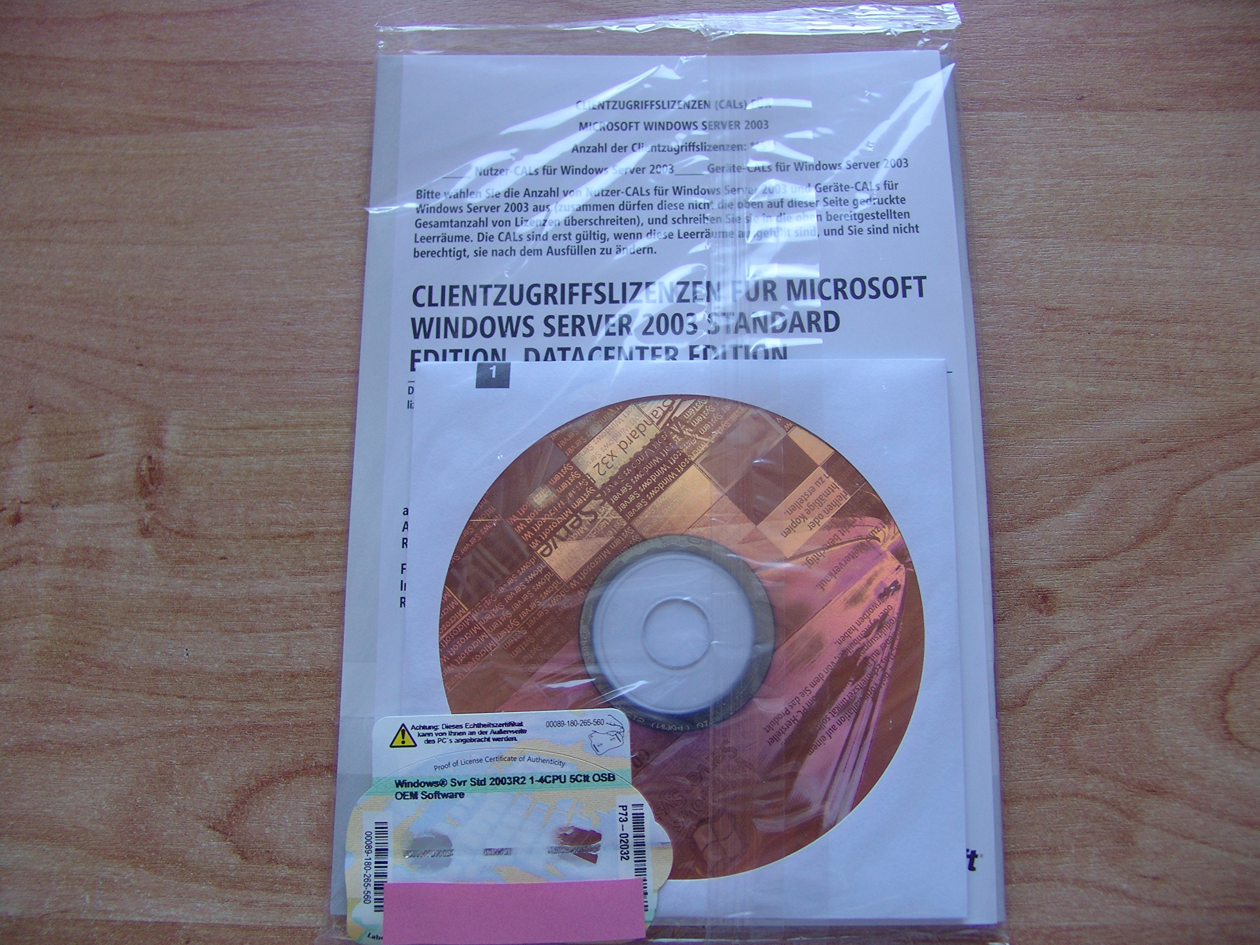 Microsoft Windows 2003 Server inkl.5 Clients OSB