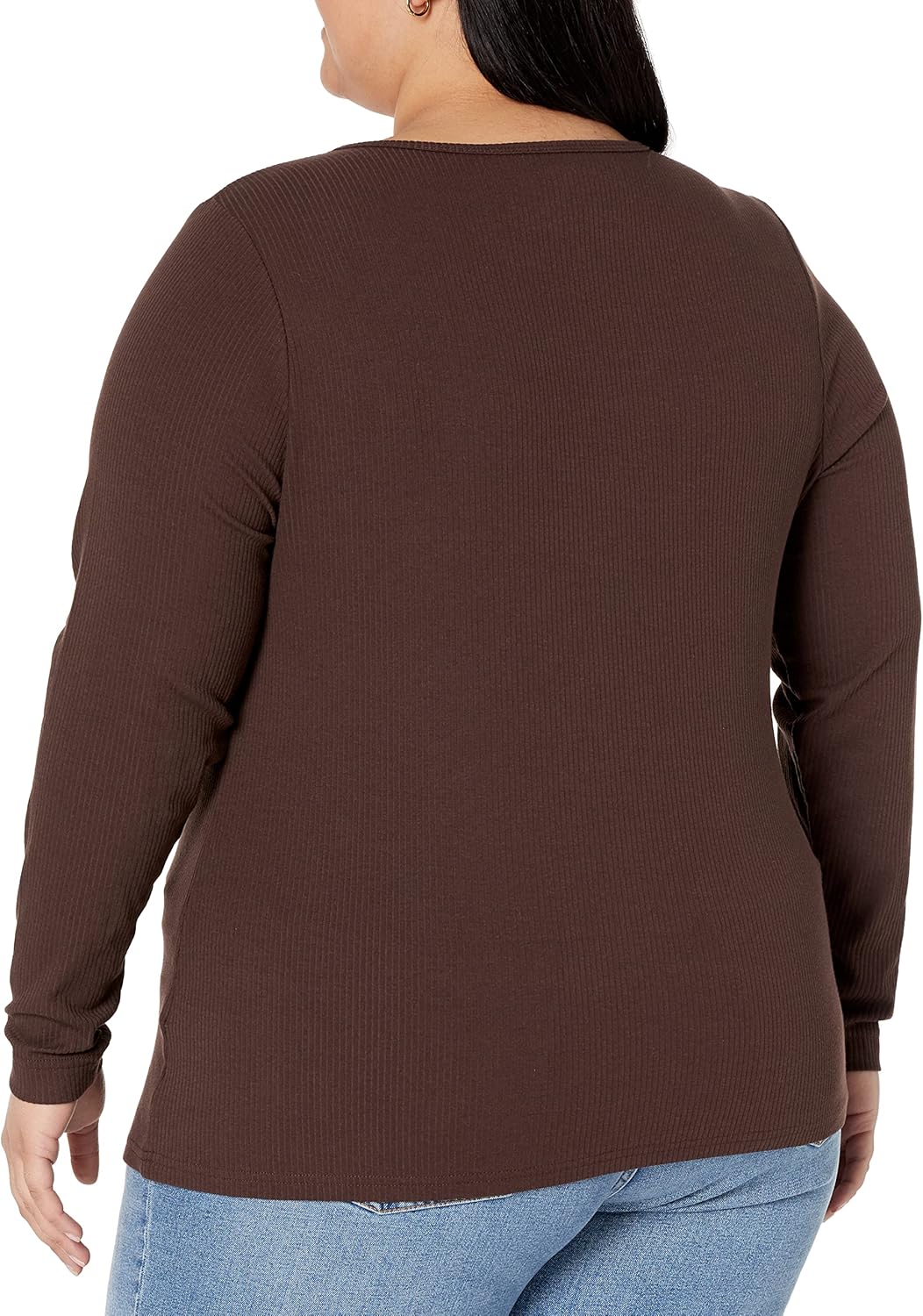 Amazon Essentials Women's Slim-Fit Long Sleeve Rib Knit Crew Neck Top (Available in Plus Size), Pack of 2 - Image 7