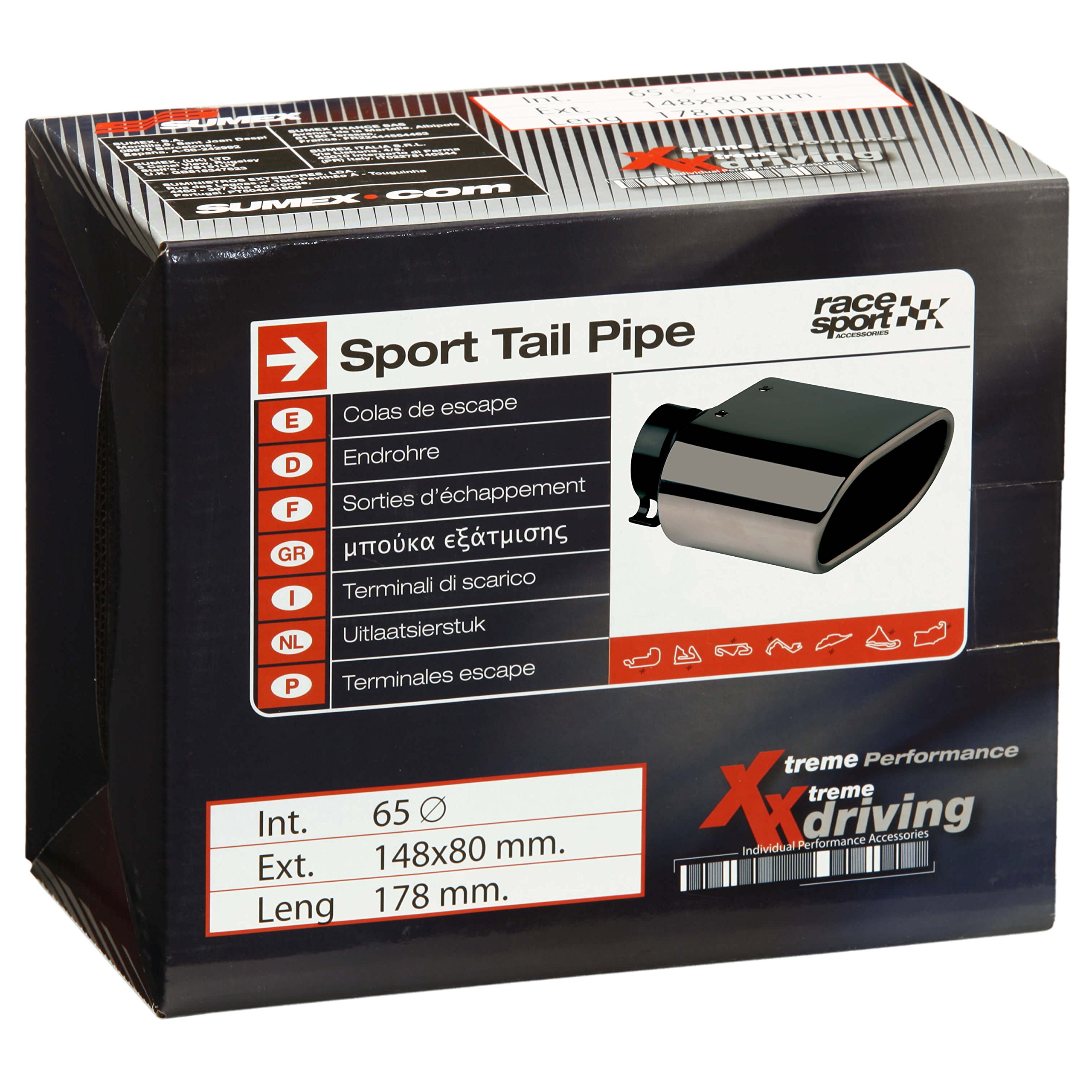 Sumex 400875G Race Sport - Terminale Di Scarico Doppio Gun Metal