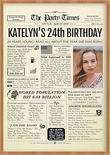 TICKLIF Decoraciones de fiesta de cumpleaños personalizadas para ella, él, niña, niño, niño, niño, hijo, hija, póster personalizado con nombre,