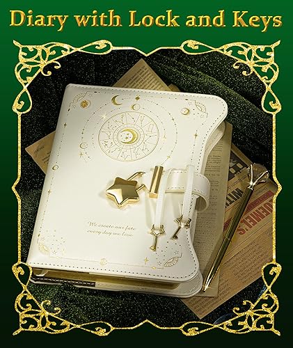 Miniatura 7 de Agenda con candado y llaves para niñas, ideas de regalo para niñas, diario de 360 páginas con bordes dorados para mujeres, cuaderno recargable B6