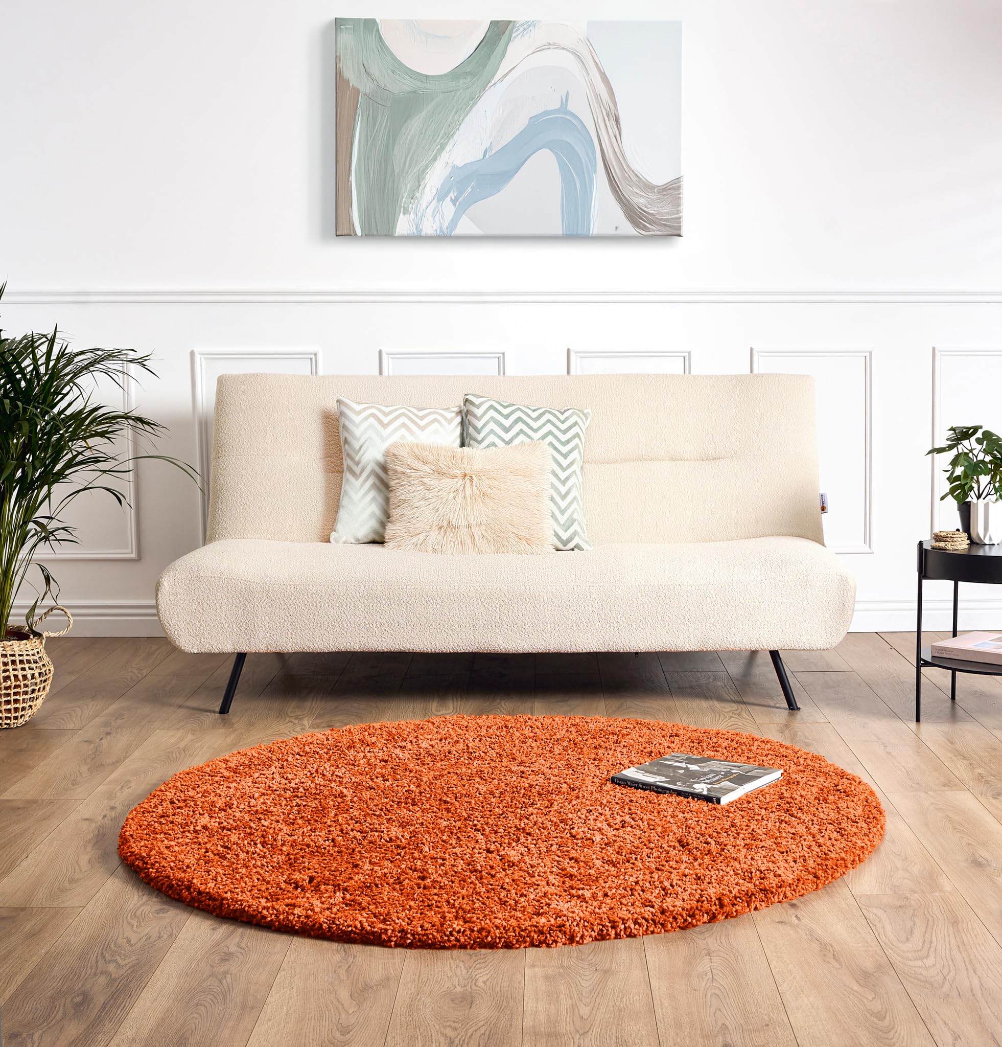 Bravich Navy Blue Shaggy Rug 80 x 150cm (2'7" x 4'11") 5cm Pile Medium Thick Fluffy Living Room Hessian Backed Washable — view 78