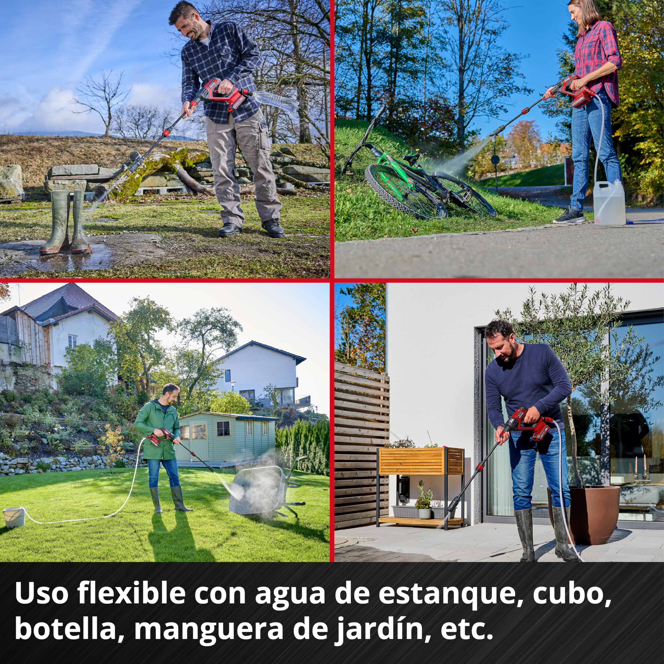 Einhell Pistola limpiadora a presión con batería HYPRESSO 18/24.1 Power X-Change (18 V, 24 Bar, Limpieza y riego móviles, 240 L/h, Incl. Accesorios, sin batería ni Cargador)