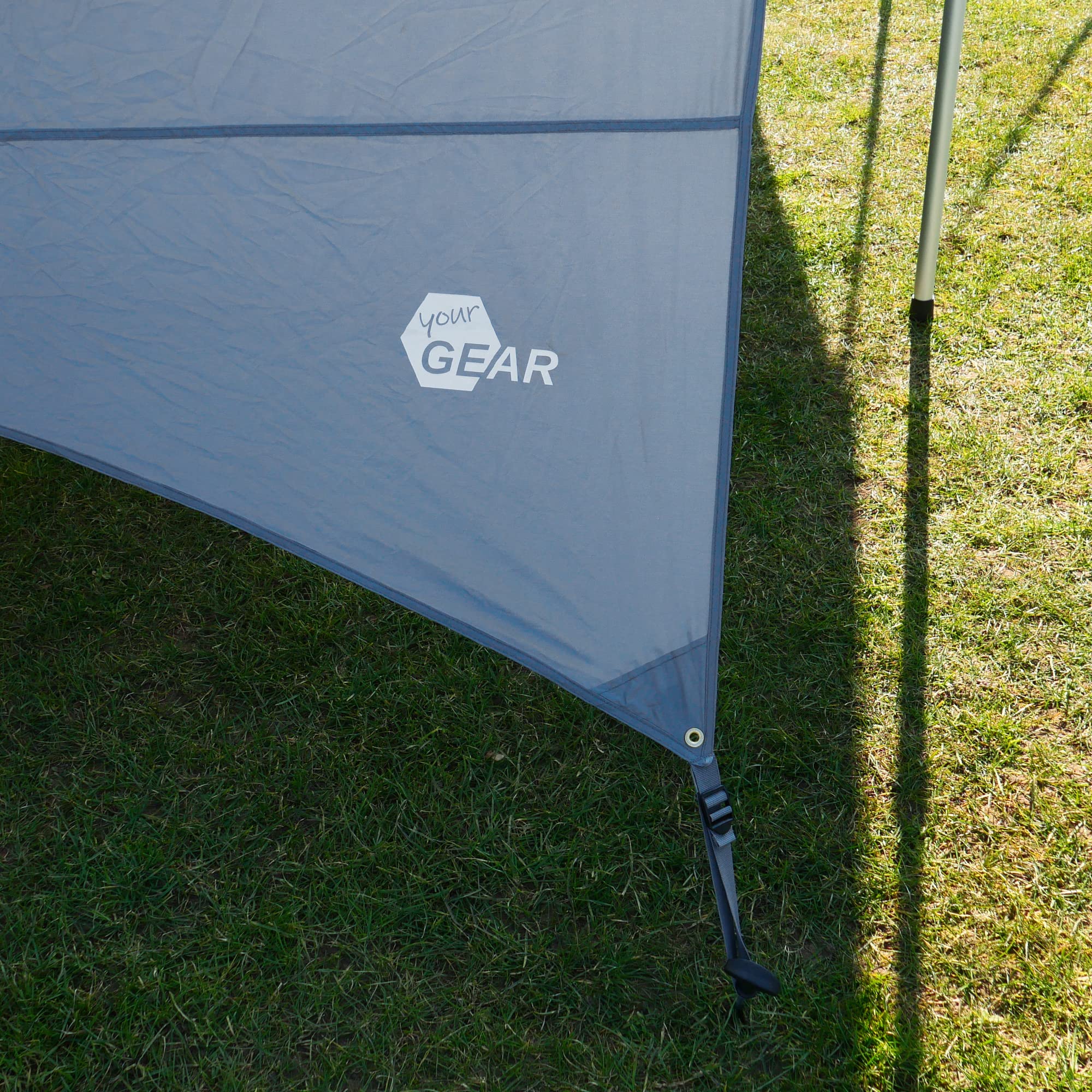 yourGEAR Tropea Toldo para autocaravanas con paredes laterales, toldo impermeable con protección UV 50 y columna de agua de 5000 mm, para autobús de camping, furgoneta, coche, incluye barras de rack